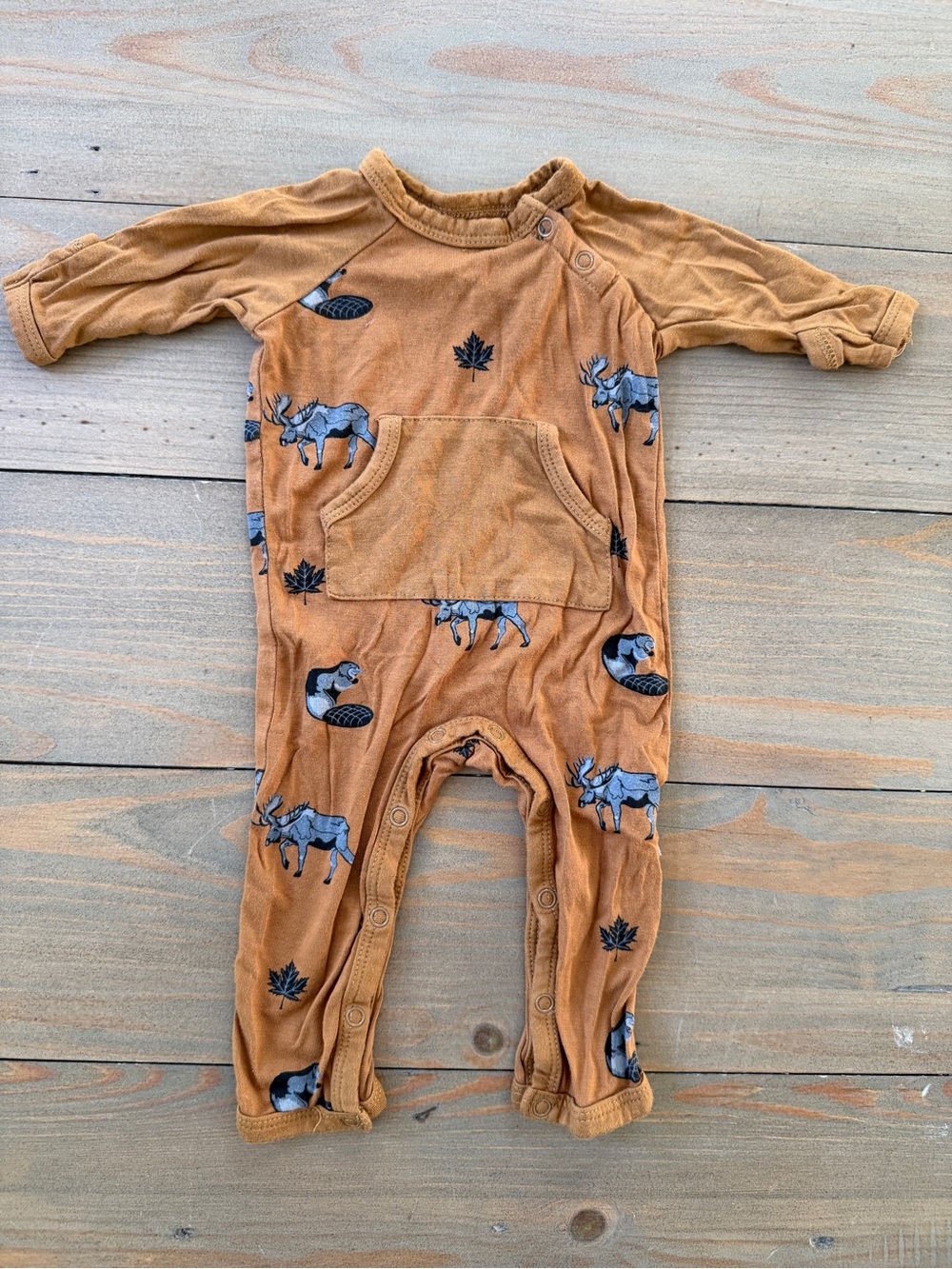 Kyte BABY One-Piece Bamboo Romper with Forest Animal Print - Newborn